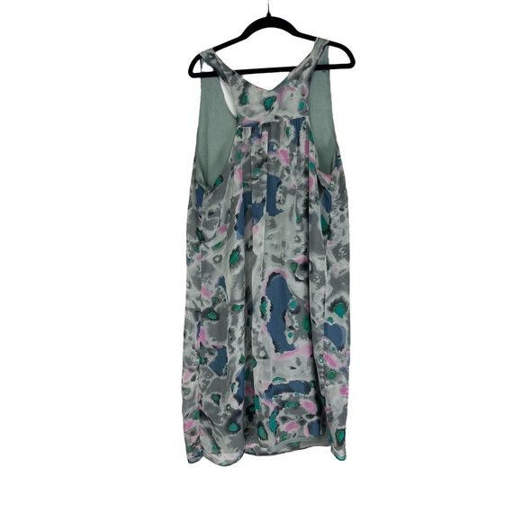 W118 Walter Baker Geometric Sheath Dress Sleeveless Scoop Neck Teal Pink Size L - Picture 2 of 6